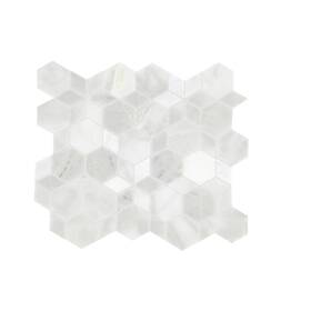 Tilehq Gs09hypnomscchn 11 Inch X 12 Honed Natural Stone Hexagon Mosaic Floor And Wall Tile Set Of 10