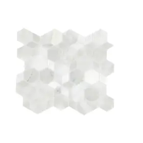 Gs09hypnomscchn Tilehq 11 Inch X 12 Honed Natural Stone Hexagon Mosaic Floor And Wall Tile Set Of 10