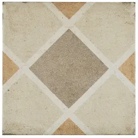 Tilish 081516546763 Porcelain Cement Look 8 X Inch Warm Blend Decorative Tile In Rombo