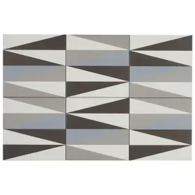 Tilish 081516547081 Hand-made Encaustic Look 8x8 Climax White And Black Decorative 8 X