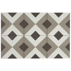 Tilish 081516547135 Hand-made Encaustic Look 8x8 Double Bling White And Brown 8 X Tilish 081516547135 Hand-made Encaustic Look 8x8 Double Bling White And Brown 8 X