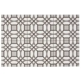 Tilish 081516547166 Hand-made Encaustic Look 8x8 Scope White And Brown Decorative 8 X