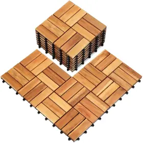 Timberwave 791689298924 Pack Of 10 Deck Tiles Solid Acacia Wood Floor Patio Outdoor Int Timberwave 791689298924 Pack Of 10 Deck Tiles Solid Acacia Wood Floor Patio Outdoor Int