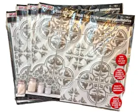346121 Tool Bench Hardware 4 New 12x12 Self-adhesive Wall Tiles Gray Faux Tin Look