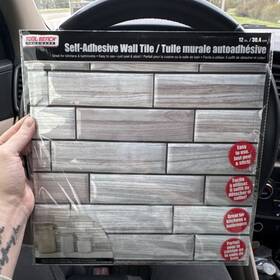 Tool Bench Hardware 39277062421 Self-adhesive Subway Wall Tile Gray Plastic 12 In 7