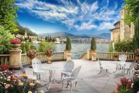 147258 Toolhom Landscaped Courtyard Mural Wallpaper Can Be Used To Decorate Rooms Living R