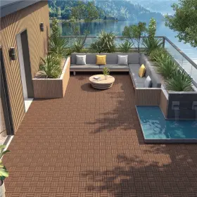 Tm60lo000101 Topeakmart Pack Of 27 Wood Interlocking Flooring Tiles Deck For Outdoor And Indoor Tm60lo000101 Topeakmart Pack Of 27 Wood Interlocking Flooring Tiles Deck For Outdoor And Indoor