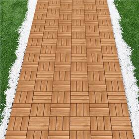 Topeakmart Tmsywx0001 10pcs Waterproof Acacia Wood Interlocking Flooring Tiles For Outdoor Indoor Used