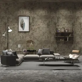 60-snha-5 Totio Beige-grey Concrete Wallpaper Matte Thick Textured Gray Cement Contact Paper
