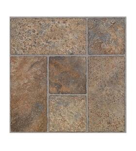Traffic Master 26294 10 Pieces Vinyl Floor Peel And Stick 12x 0.65in Each Piece Color Terra Cota