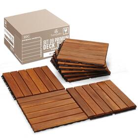 Tranquillo 935378000012 Interlocking Deck Tiles 12 Inch X12 Acacia Wood Patio Waterpro