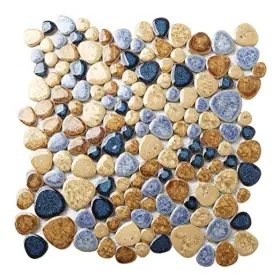Tst Mosaic Tiles 049500193379 Glazed Ceramic Pebble Porcelain Tile Swimming Pool Bath 5 Sheets Blue Tst Mosaic Tiles 049500193379 Glazed Ceramic Pebble Porcelain Tile Swimming Pool Bath 5 Sheets Blue