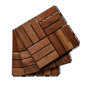 Lyf685w82667 Tunearary Patio Garden Deck 12 Inch X Wood Interlocking Square 20-tiles