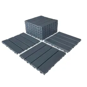 W112dbpyx11 Tunearary Interlocking Floor Tile 12 Inch X12 With Polypropylene Screen Panel Gray