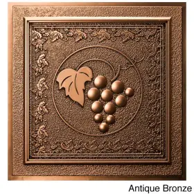 Udecor 095225876479 Grape Vines 24-inch Ceiling Tiles Pack Of 10 Antique Bronze 24 X