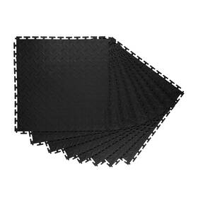 Uimoso Gydb-51.551.50.5-b Interlocking Garage Floor Tiles 8 Pack 20.2x20.2x0.2 In Black Pvc