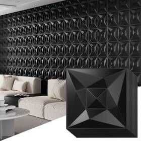 Umedol Ydqt15b01 40 Pcs 3d Wall Panels For Interior D Cor Black 11.8 Inch Covering Pane