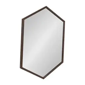 Uniek 032231604054 Laverty Modern Oblong Hexagon Mirror 24 X 36 Geometric 24x36 Walnut Brown