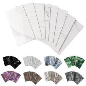 Urm10 Urcolor 32-piece Peel And Stick Backsplash Wall Tile 4 Inch X 8 Pvc Glossy White Marble Urm10 Urcolor 32-piece Peel And Stick Backsplash Wall Tile 4 Inch X 8 Pvc Glossy White Marble