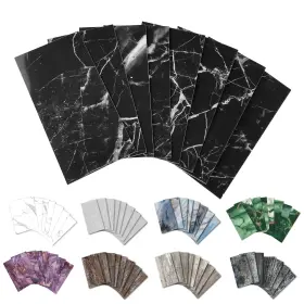 Urm20 Urcolor 32-piece Peel And Stick Backsplash Wall Tile 4 Inch X 8 Pvc Glossy Black Marble Urm20 Urcolor 32-piece Peel And Stick Backsplash Wall Tile 4 Inch X 8 Pvc Glossy Black Marble