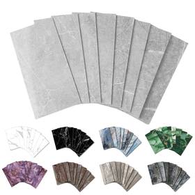 Urcolor Urm30-64p 64-piece Peel And Stick 4 Inch X 8 64pcs Glossy Gray Marble