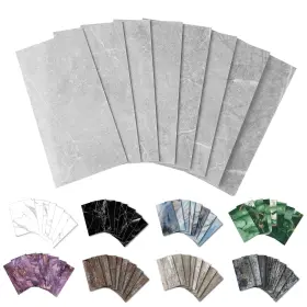 Urm30-64p Urcolor 64-piece Peel And Stick 4 Inch X 8 64pcs Glossy Gray Marble