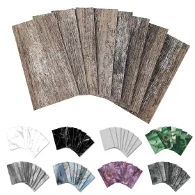 Urm41 Urcolor 32-piece Peel And Stick Backsplash Wall Tile 4 Inch X 8 Pvc Distressed Rustic Ta