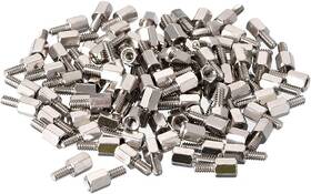 Uxcell 18091400 4#-40 6 6mm F/m Brass Hex Standoff Spacer Silver Tone