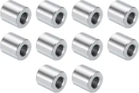 24040600 Uxcell 10pcs Stainless Steel Spacer 1/4 Inch Bore X 1/2 Silver Tone