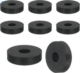 Uxcell 24112900 18pcs Thick Rubber Spacer 1 Inch Od X 1/4 Id T Black