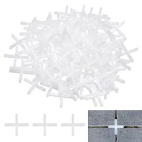 Uxcell 632702662738 400pcs Tile Spacers 2.5mm 3/32 Inch Thick Cross Shape Wall Floor Spacer White