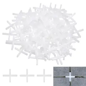 Uxcell 632702662738 400pcs Tile Spacers 2.5mm 3/32 Inch Thick Cross Shape Wall Floor Spacer White