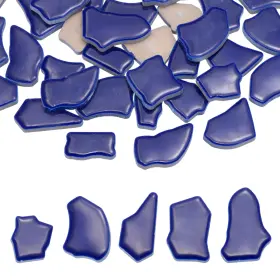 Uxcell 676766406327 250g/0.55lb 0.79 Inch -1.57 Irregular Ceramics Mosaic Tiles Deep Blue