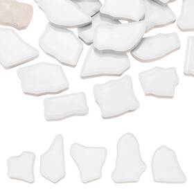Uxcell 683867828996 500g/1.1lb Irregular Ceramics Mosaic Tiles 0.79 Inch -1.57 Tile White