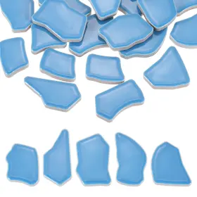 Uxcell 683867829061 500g/1.1lb Irregular Ceramics Mosaic Tiles 0.79 Inch -1.57 Tile Blue