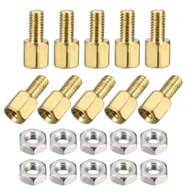 A13102400ux0231 Uxcell M3x5mm 6mm Male-female Brass Hex Pcb Motherboard Spacer Standoff Nuts