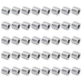 A24041100ux0414 Uxcell 40pcs Aluminum Spacer 5mm Bore X 10mm Od 9mm Length Silver Tone
