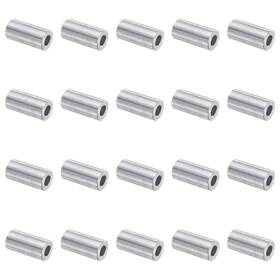 Uxcell A24041100ux0422 20pcs Aluminum Spacer 5mm Bore X 10mm Od 20mm Length Silver Tone