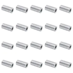 A24041100ux0422 Uxcell 20pcs Aluminum Spacer 5mm Bore X 10mm Od 20mm Length Silver Tone