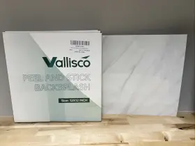 Hkjc-db12x12 Vallisco 20-pack Peel And Stick Backsplash Tiles 12 Inch X12 Self-adhesive Waterproof