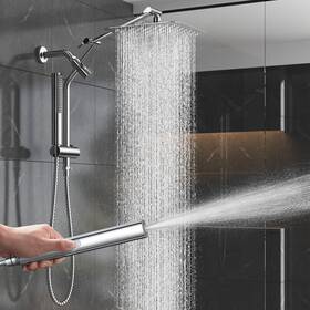 Veken Shc7v108 10 Inch Luxurious All Metal Rain Shower Head With Handheld High Chrome