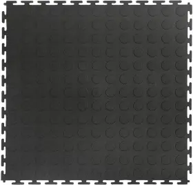 Versatex 751315707404 Garage Flooring 18x18 Rubber Raised Coin Interlocking Tiles Black 16pcs