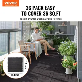 Vevor 197988087748 Interlocking Deck Tiles 36 Pack 12 Inch X12 Waterproof For Porch Dark Brown Vevor 197988087748 Interlocking Deck Tiles 36 Pack 12 Inch X12 Waterproof For Porch Dark Brown