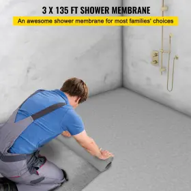 Vevor 840281548767 Waterproof Membrane 3 X 135 Ft Gray Vevor 840281548767 Waterproof Membrane 3 X 135 Ft Gray