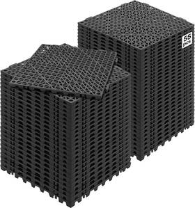 Vevor E4smfttzc Interlocking Drainage Tiles 12x12 Non-slip Pvc Floor Mats Black Lot