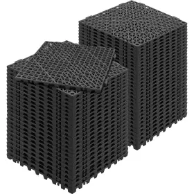 Hzxsjdd1212yjt8w2v0 Vevor Interlocking Tile 55pcs Black Drainage Tiles 12 Inch X Splicing Soft Pvc