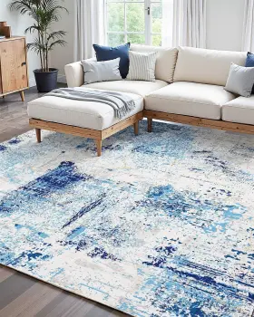 Jxzxdt5x7ftx23obs001v0 Vevor Large Area Rug 5 X 7 Ft Anti-skid And Tear-resistant Floor Mat Modern Blue
