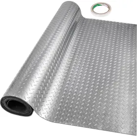 Pvcdb1jslzs770cm1v0 Vevor Garage Floor Mat 25.5 X 3.6 Ft Flooring 2.5mm Thickness Silver Gara