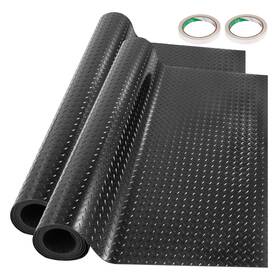 Vevor Pvcdb2jbkzs520cm1v0 Garage Floor Mats 2 Rolls 17 X 3.6 Ft Mat 2.5mm Thickness Black F