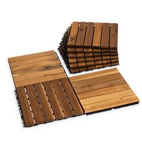 Victory Relax Dt6svr511a Acacia Wood Flooring Interlocking Deck Tiles For Patio Decor 9 Pcs 6 Slats Vr